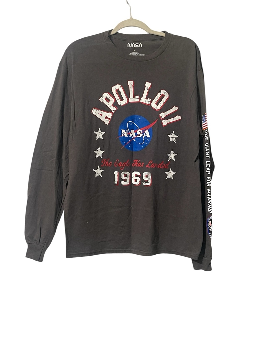 NASA Apollo 11 1969 Long Sleeve Graphic Tee - grey